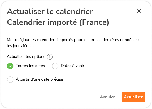 Refreshing specific calendar